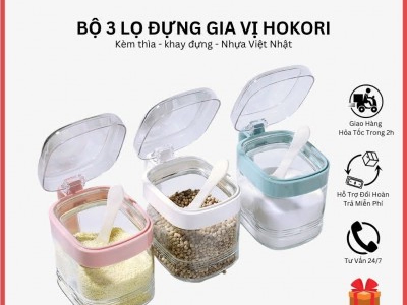 Bô 3 lọ đựng gia vị 