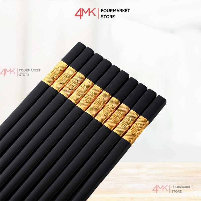 Bộ 10 đũa mạ vàng chịu nhiệt