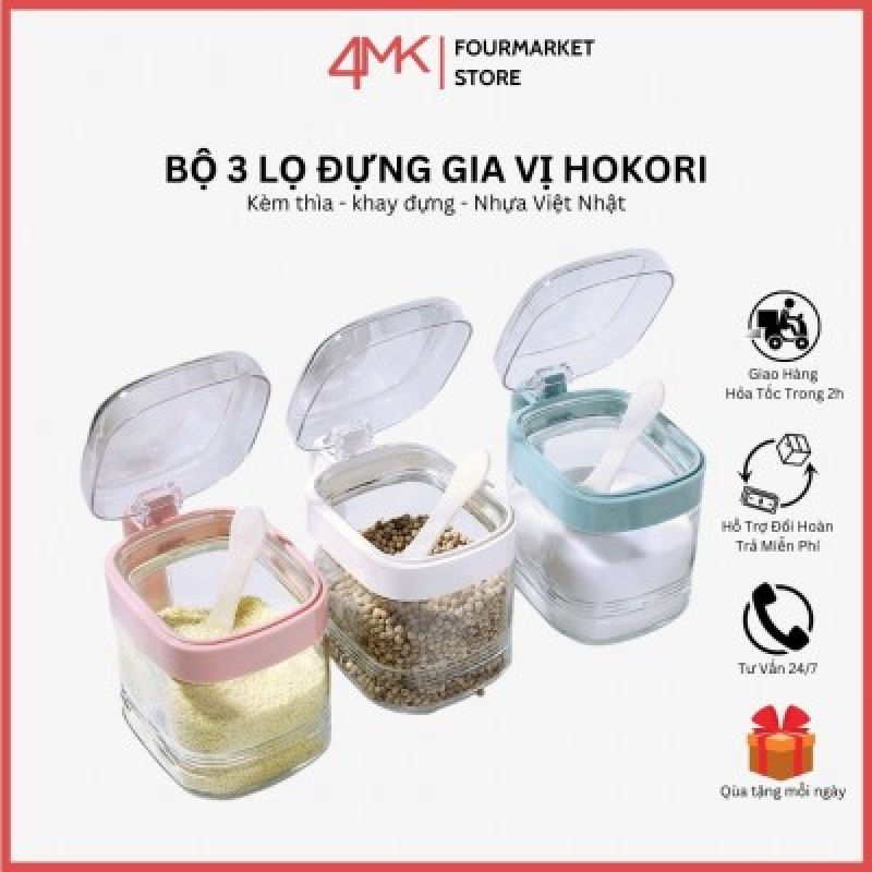 Bô 3 lọ đựng gia vị 