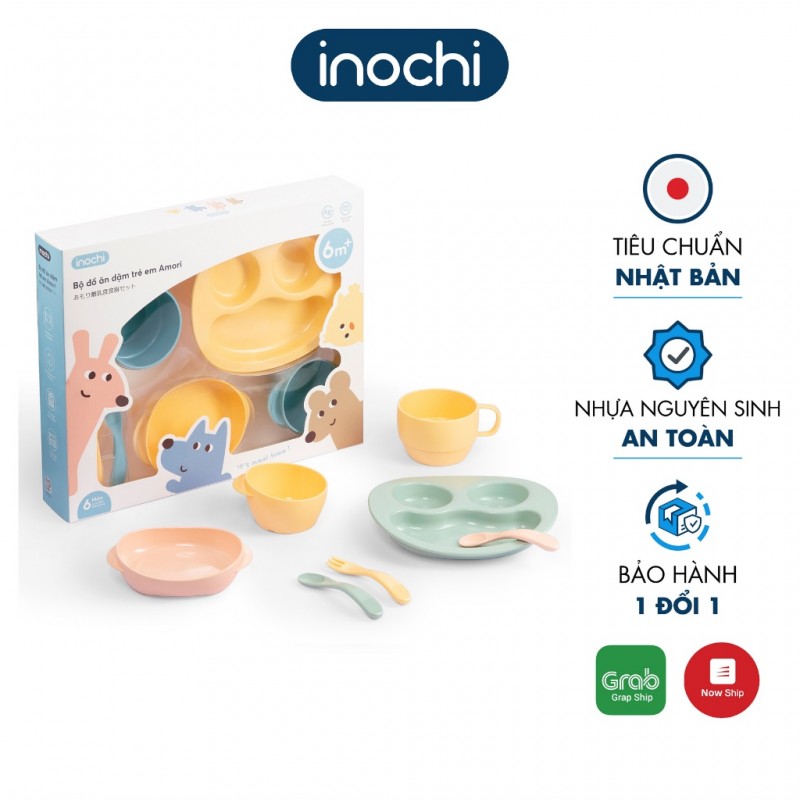 Bộ Đồ Ăn Dặm Trẻ Em Amori INOCHI Thiết Kế Đơn Giản
